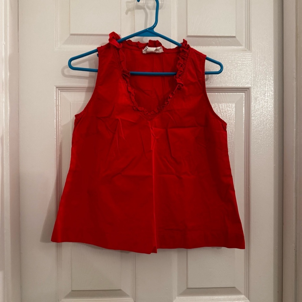 Pomander Place Red Ruffle Blouse - Picture 2 of 7